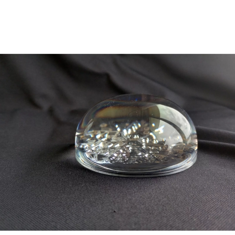 Vintage Crystal France Snowflake Paperweight Garanti 24% Genuine Lead Crystal